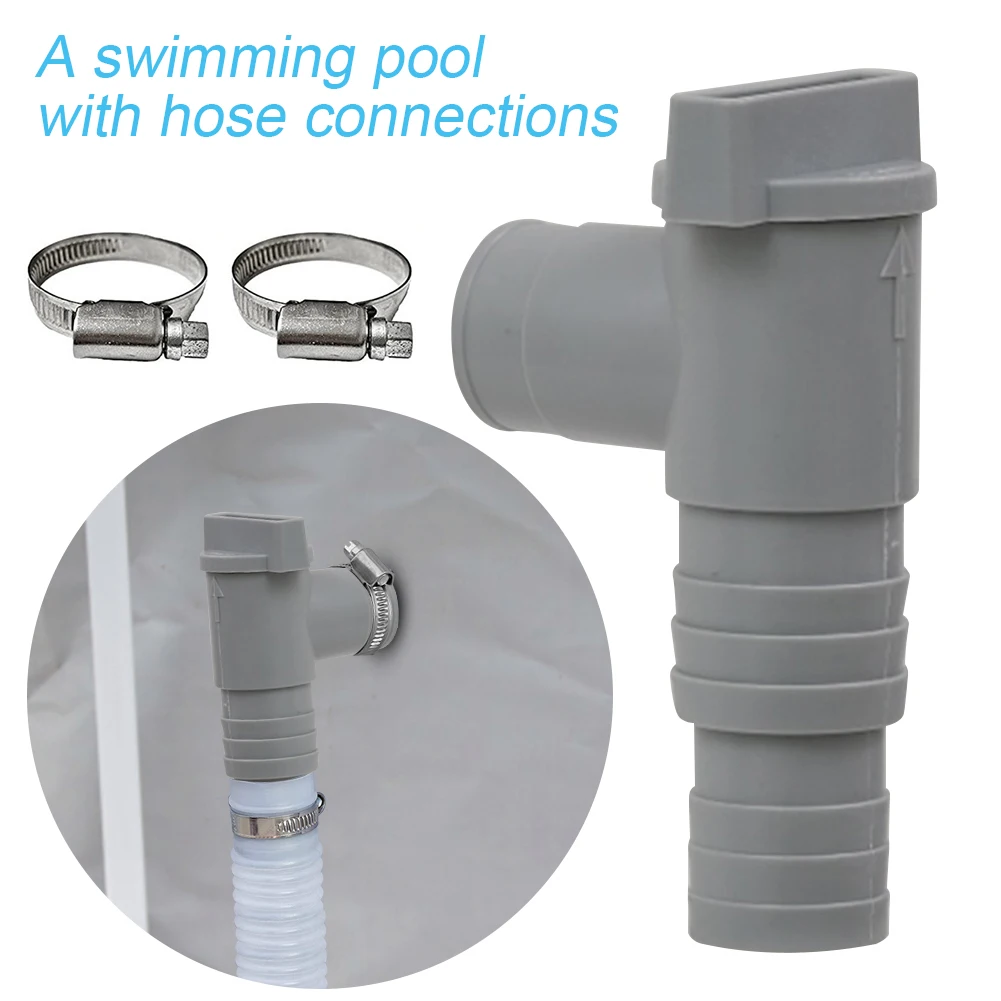 PVC Pool Schlauch Adapter 32mm Pool Rohr Anschluss Ein/Aus Kolben Ventil Versiegelt Outdoor Pool Filter Pumpe Adapter Ersatzteile Image