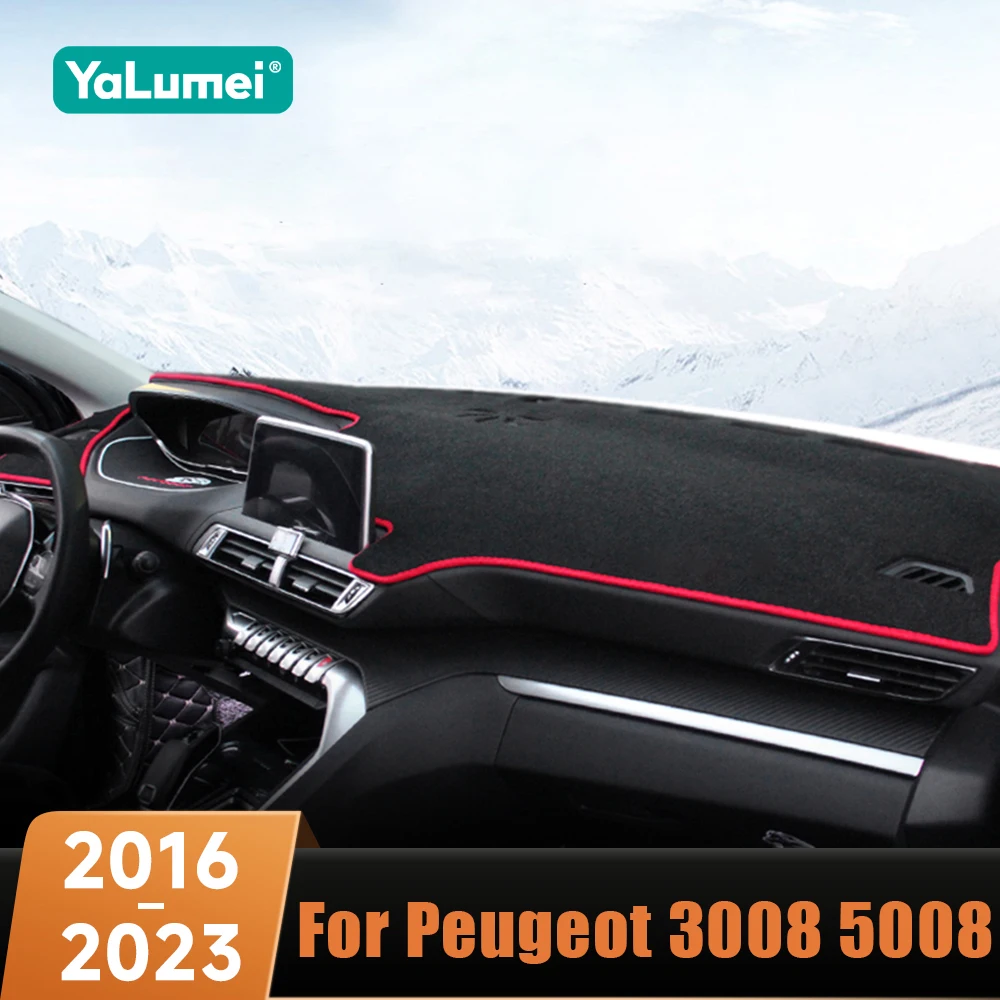 Auto Cruscotto Copertura Zerbino Evitare Pad Luce Anti-Uv Tappeti Per Peugeot 3008 5008 GT Hybrid 2016 2017 2018 2019 2020 2021 2022 2023