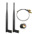 Antenna LoRa 868 MHz 915 MHz Antenna in gomma Omni per interni Guadagno 5 dBi SMA maschio + cavo di prolunga da 15 cm 2 pezzi