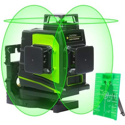 Huepar - 3 x 360 Kreuzlinienlaser Grün, 360 Grad 3D Linienlaser Umschaltbare Selbstnivellierenden Image