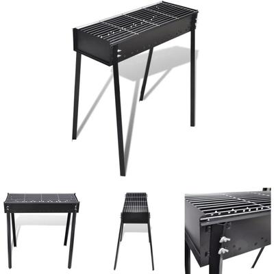 Lling - bbq Grill Säulengrill Standgrill Kohlegrill Barbeque Quadratisch - Grills - Schwarz Image