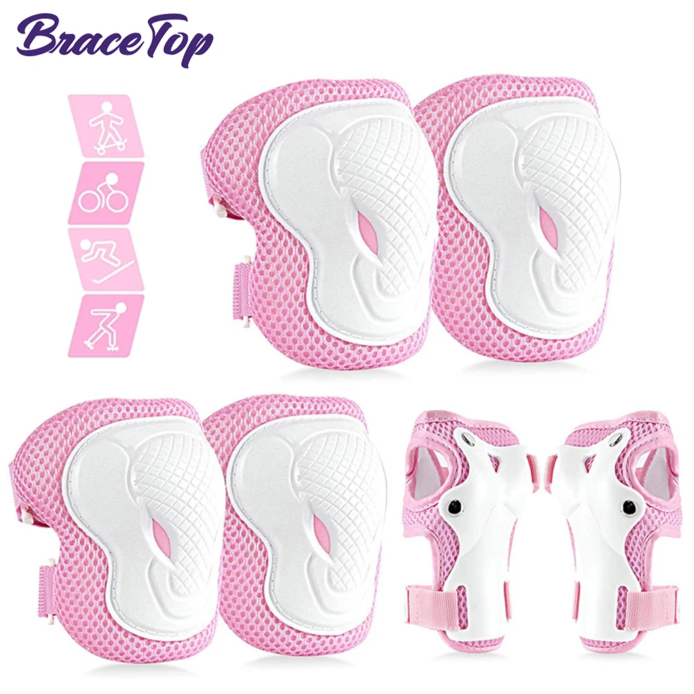 6 In 1 Kids/Youth Protective Gear Set, Kids Knee Pads Elbow Pads & Wrist Guard for Scooter, Skateboard, Bicycle, Inline Skating
