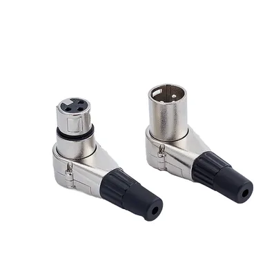 3Pin Right Angle XLR Connector Male Female Micphone Plug Audio Cable