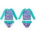 Swimsuit Crewneck Sun Upf50 Swim Printed Tops Breathable Sun Tops With Mermaid Scales Scale Printed Sun Swimsuit Crewneck Suit Piece Swimsuit With Ruffle Swimsuit 2pcs Pool With Crewneck