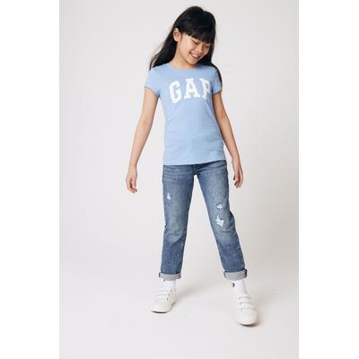 Gap Girls Mid Wash Blue Distressed Girlfriend Jeans (5-16yrs) - Mid Wash Blue