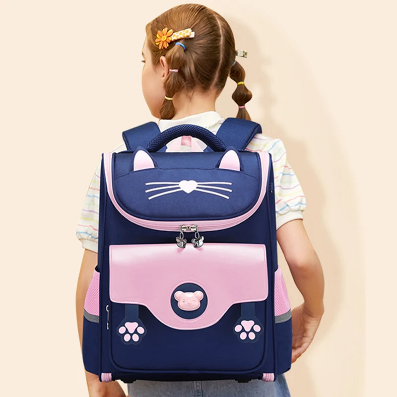 SUN EIGHT 3D chat fille sacs d'école orthopédiques dos nouveaux cartables pour enfants sac à dos étanche pour les femmes