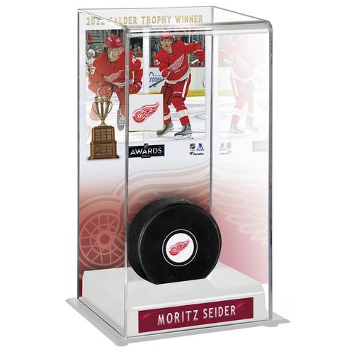 Moritz Seider Detroit Red Wings 2022 Calder Trophy Gewinner Große Hockey Vitrine