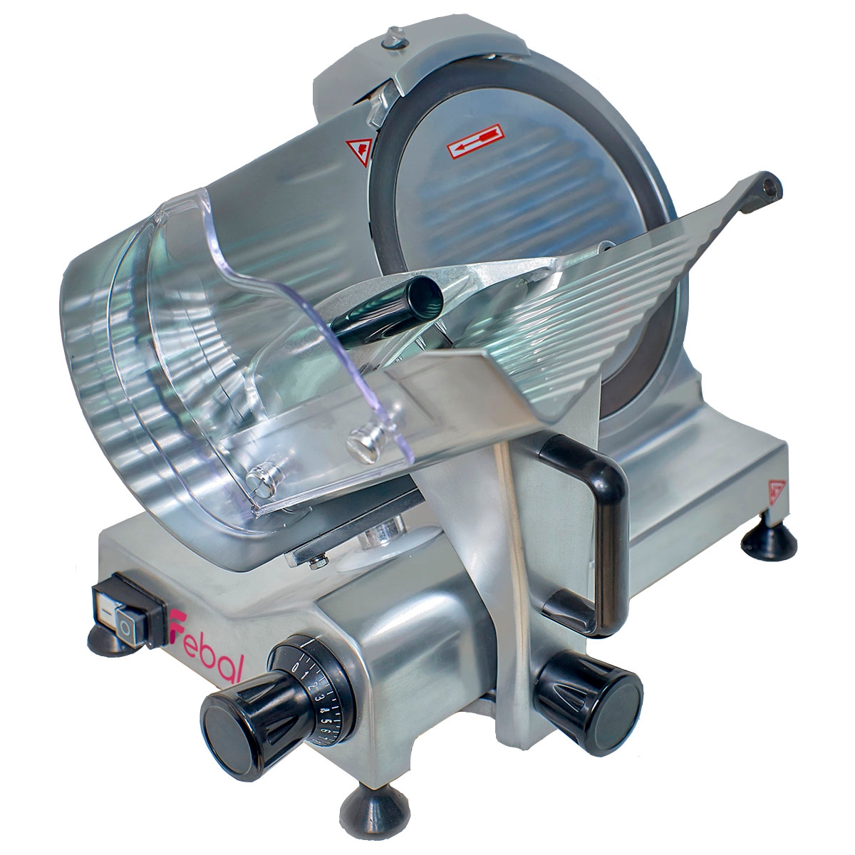 Febal 275 Profi-Aufschnittmaschine mit 275 mm Klinge. Mit einer maximalen Schnittstärke von 14 mm. Image