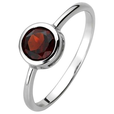 Fingerring JOBO Gr. 62, rot (rot, rot), Fingerringe, Damen, 62, Silber 925 (Sterlingsilber), 925 Silber mit Granat Image