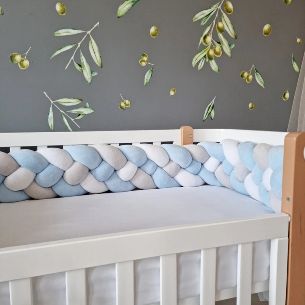 2m/3m Babybett Stoßstange Kinder bett Schutz Säuglings bettwäsche Set für Babys Jungen Mädchen Geflecht Knoten Kissen Kissen Raum dekor