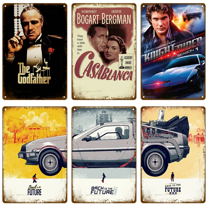 Affiche de films Vintage rétro, signe en étain, esthétique, pour salon, cinéma, décoration industrielle, décoration murale en métal pour la maison