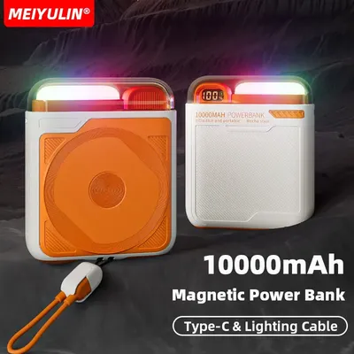 10000mah 20w magnetische drahtlose Power Bank mit Stand kabel USB-C für iPhone 15 Samsung Schnell Image
