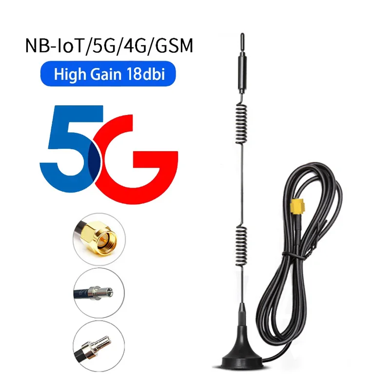 Antenna magnetica GSM 4G 5G 600-6000Mhz 18dBi SMA maschio con cavo da 1,5 M 3M Antenna Wifi 2.4G per modem router wireless