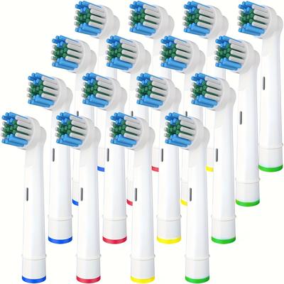 TEMU 16 Pack Soft Bristle Replacement Toothbrush Heads Compatible With Pro Electric Toothbrush Series, Refill For 500/1000/1500/3000/3757/5000/7000/7500/8000 Models