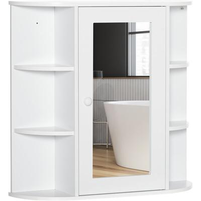 Spiegelschrank Bad, Badezimmerschrank mit Spiegeltür, Badschrank mit offenen Regalböden, Image
