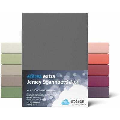 Extra Jersey Spannbettlaken Anthrazit 180x200 - 200x220 cm - Anthrazit - Etérea