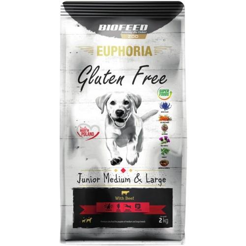 Biofeed Euphoria Glutenfrei Junior medium & large Rind - Trockenfutter für Hunde - 2kg