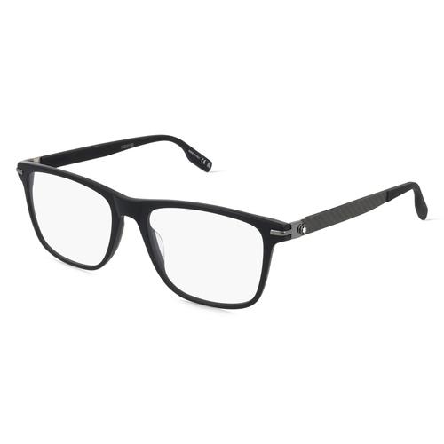 Montblanc MB0251O Herren-Brille inkl. Gläser Vollrand Rechteckig Acetat-Gestell 56mm/18mm/145mm, schwarz