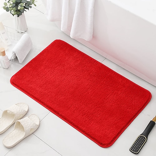1 Stück weiche und bequeme rutschfeste Badematte aus dickem Plüsch für Badezimmer, Schlafzimmer, Wohnzimmer, Wasseraufnahme und rutschfestes Design, Herbstdekor Image
