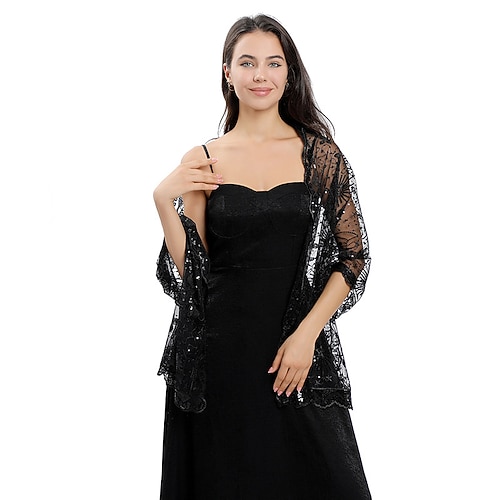 Mit Sternen und Mond bestickter Schal für das Hochzeitskleid der Braut, das Abendkleid, das Qipao und den Damenschal Image