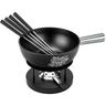 KUHN RIKON 32275 Set per fonduta di Formaggio Alpenliebe, 22 cm, Nero, a induzione, Alluminio