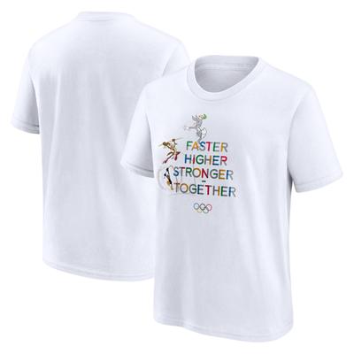 The Olympic Collection x Looney Tunes Fußball-T-Shirt mit Kreisgrafik – Weiß – Junior Image