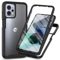 Custodia antiurto per armatura con protezione schermo in PET per Motorola Moto G13 G23 G53 E13 G14 G54 G84 Paraurti in TPU Cover posteriore trasparente