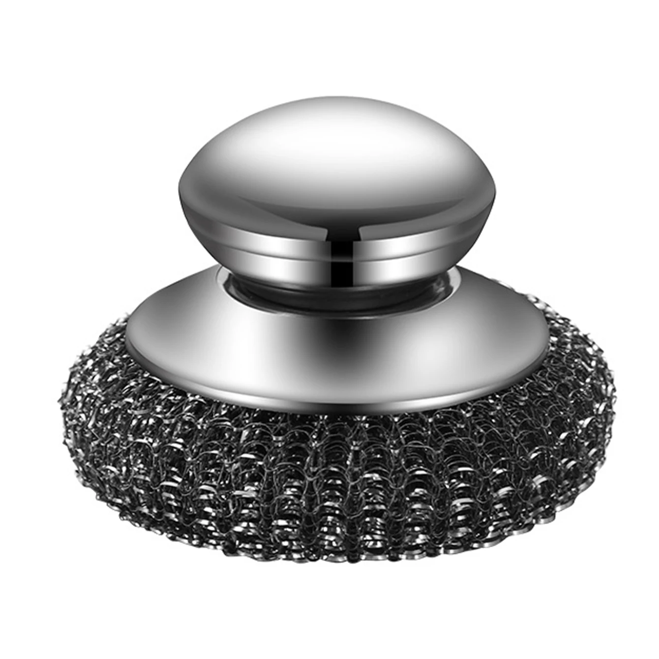 1PC Stahl Wolle Wäscher mit Griff Edelstahl Reinigung Pinsel Reinigung Gerichte Lager Töpfe Pfannen Bratpfannen Grills Image