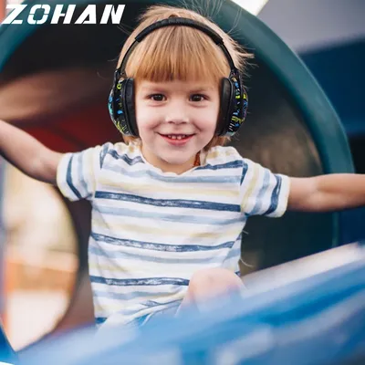 ZOHAN Gehörschutz, Sicherheits-Ohrenschützer, faltbar, geräuschblockierend, passive schützende Ohrabdeckung für Kinder und Kleinkinder Image