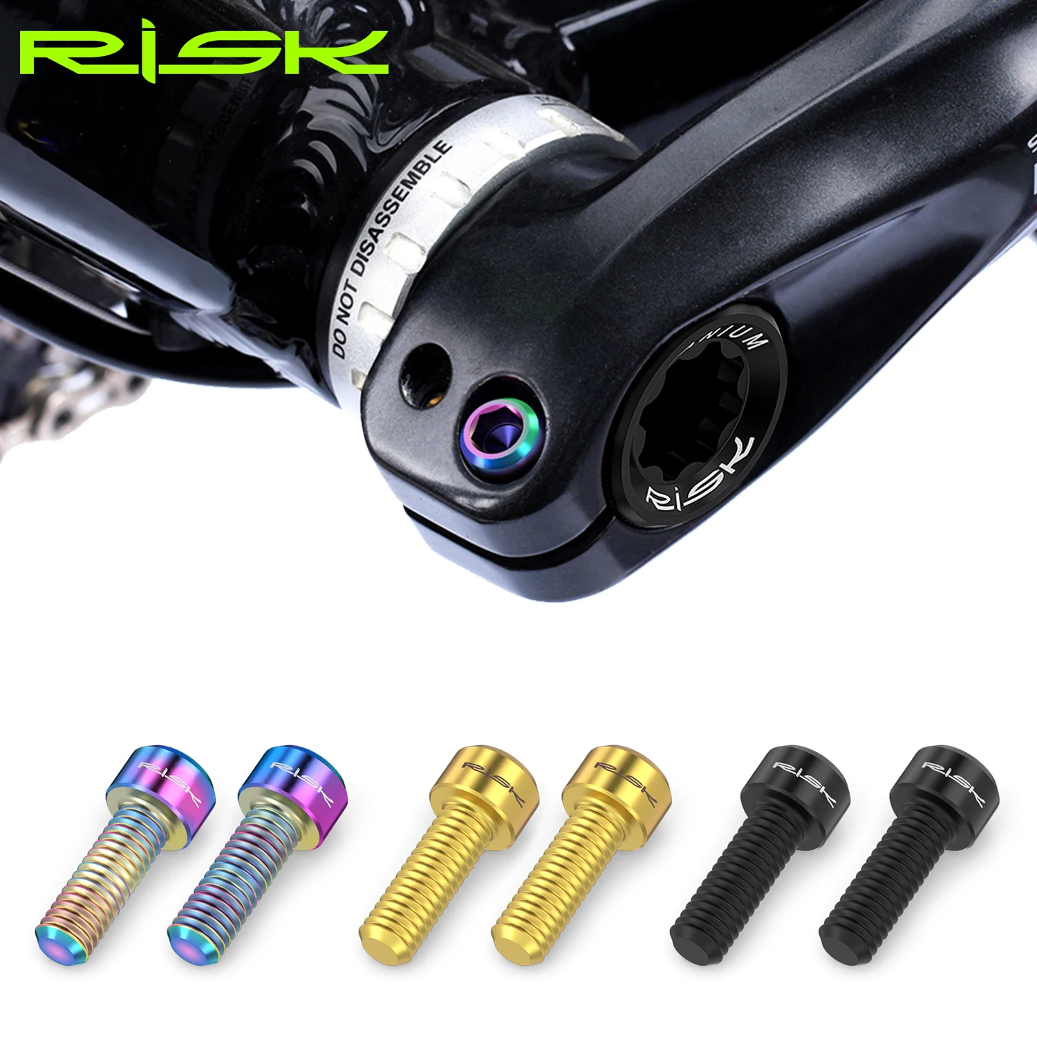 Risiko 2 teil/satz M6 * 18 MM Kurbel Arm Befestigungs Schrauben Mountain Road Bike Kettenblatt Arm Feste Schrauben Titan Legierung fahrrad Bolzen Zubehör Image