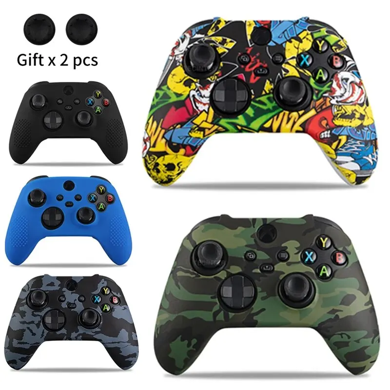 Weiche Silikonhülle für Xbox Series X/S Controller Schutzhülle Gamepad Zubehör Daumengriffe Kappen Joystick Cover Shell Image