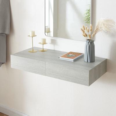 Wandregal Karstula mit Schublade Betonoptik [en.casa] Image