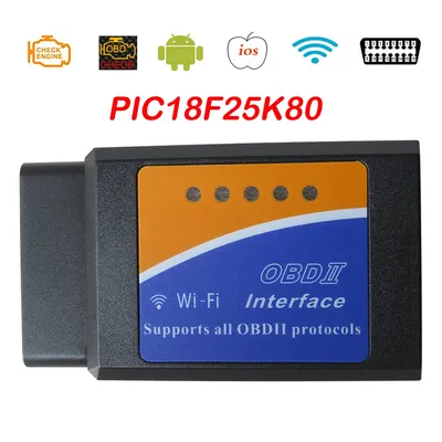 WIFI V1.5 PIC18F25K80 ELM327 OBD2 Scanner For iOS Car Code Readers Elm-327 Wi-Fi V 1.5 Wi Fi ELM 327