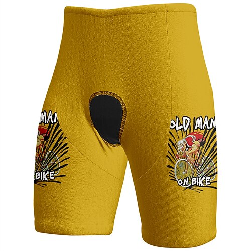 Herren Grafik Fahrradhose Fahrradshorts Fahhrad Shorts Schmale Passform Sport Schnelltrocknend Hohe Elastizität Bequem Atmungsaktiv Gelb Rosa Bekleidung Fahrradbekleidung