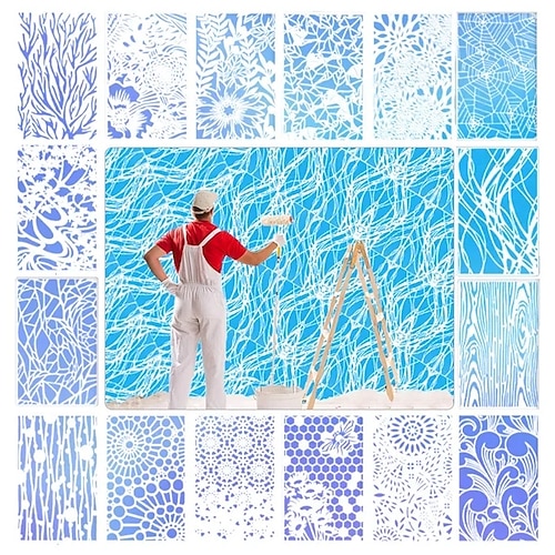 Stencil per fiori grandi per recinzione da giardino-decorazione fai da te, stencil per fiori per recinzione da giardino stencil per fiori grandi da parete, modelli di peonie per dipingere su mobili in