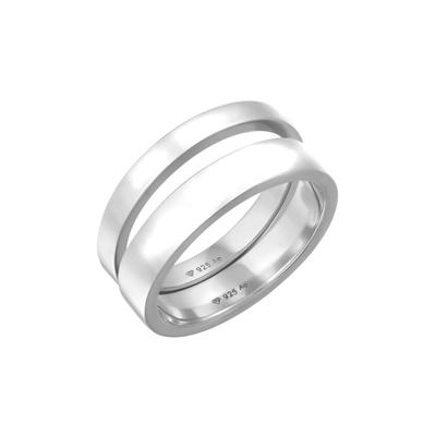KUZZOI - Herrenring 925 Sterling Silber 2er Set Casual Look Ringe 1 ct Image