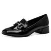 Slipper TAMARIS, Damen, Gr. 41, schwarz, Lacksynthetik, unifarben, modisch, Schuhe, Blockabsatz, Pumps, Businessschuh mit modischer Zierspange