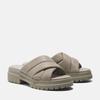 Sandale TIMBERLAND "London Vibe SLIDE SANDAL", Gr. 39 (8), grau (lt tpe f gra), Leder, sportlich, Schuhe