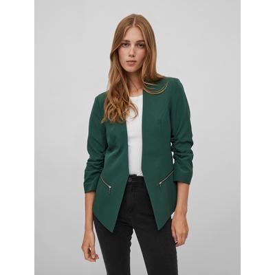 Kurzblazer VILA "VIJOY 3/4 BLAZER - NOOS", Damen, Gr. 40, grün (pineneedle), Web, Obermaterial: 95% Polyester, 5% Elasthan, unifarben, modisch, regular fit, 3/4-Ärmel, Blazer Image