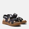 Sandale TIMBERLAND "Clairemont Way CROSS STRAP SANDAL", Gr. 38 (7), schwarz (blk full gra), Leder, sportlich, Schuhe