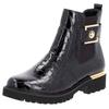 Chelseaboots REMONTE, Damen, Gr. 45, schwarz, Lacklederimitat, Elastischer Einsatz, glänzend, modisch, Schuhe, Blockabsatz, Boots, Stiefelette mit praktischem Innen-Reißverschluss