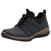 Slip-On Sneaker RIEKER, Damen, Gr. 39, schwarz (nachtblau, schwarz), Lederimitat, Textil, sportlich, Schuhe Sneaker, Schlupfschuh, Freizeitschuh, Halbschuh mit praktischen Anziehlaschen