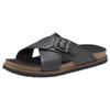 Outdoorsandale TIMBERLAND "Amalfi Vibes Cross Slide", Gr. 46, schwarz (schwarz, leather), Leder, sportlich, Schuhe