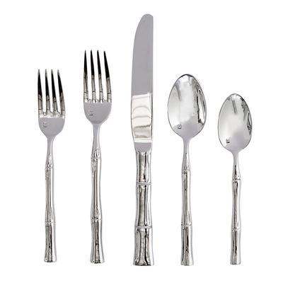 Perrie Bamboo 20-Piece Flatware Set - Silver - Ballard Designs