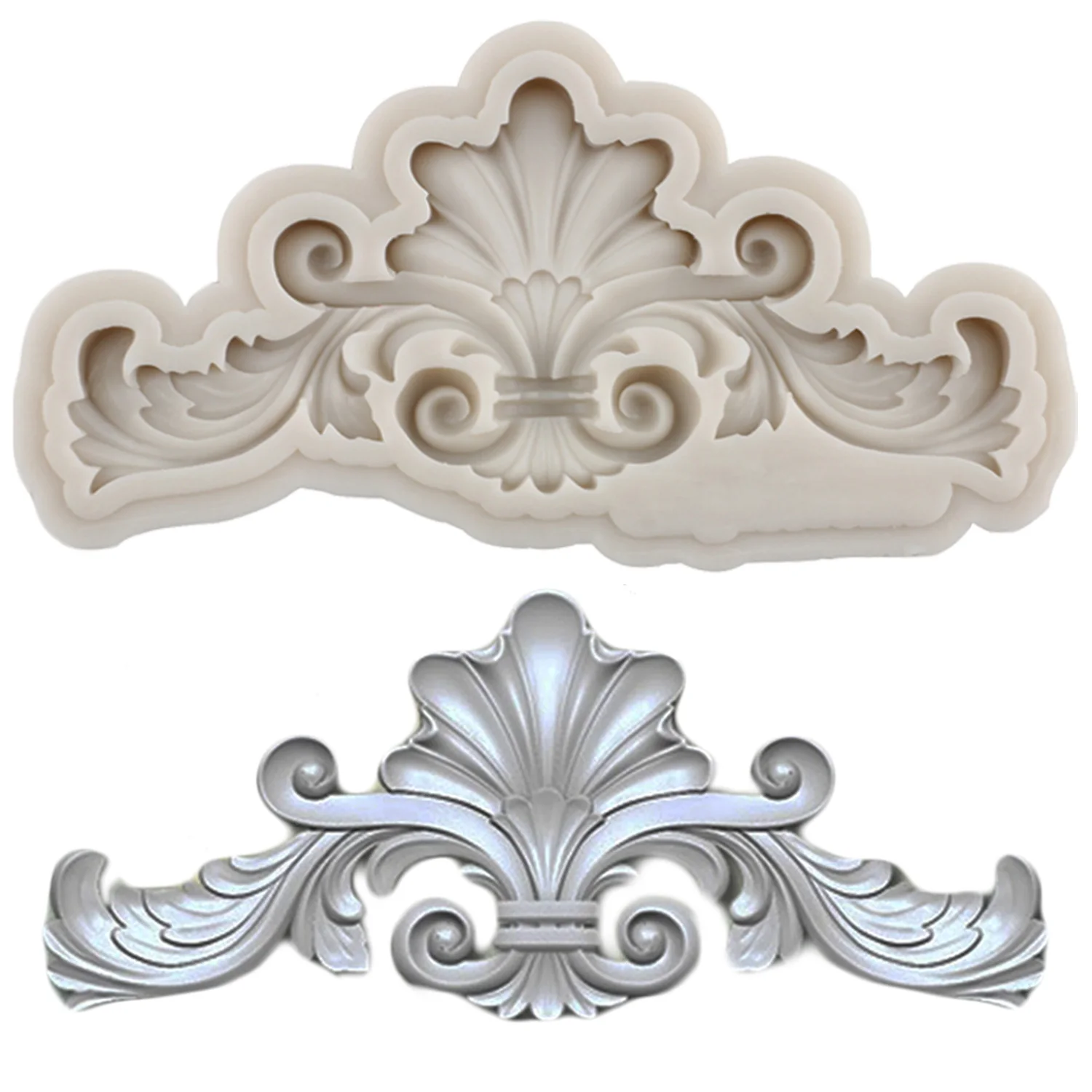 Scroll Relief Border Silikonform DIY Blume Cupcake Topper Fondant Kuchen Dekorieren Werkzeuge Candy Clay Schokolade Gumpaste Formen Image