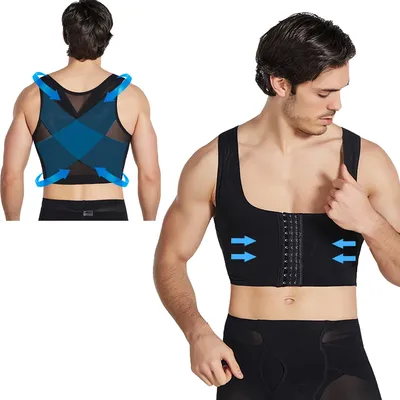 Gynäkomastie Body Shaper Weste Brust Binder Crop Tops verstecken Brüste Korsett abnehmen Shape wear Kompression Brust gürtel Unterwäsche Image