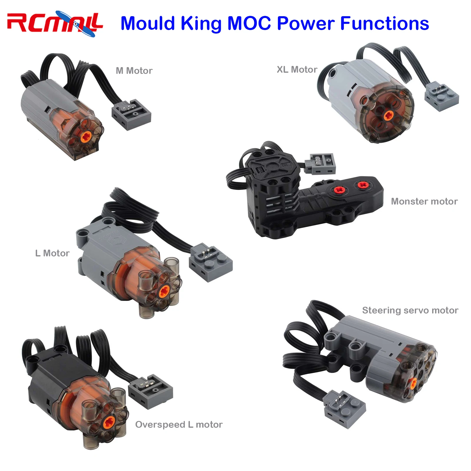 Mould King MOC Power Functions Modifizierter Monstermotor M L XL Motor Lenkservo PF Zubehör Bausteine für Legoeds Image