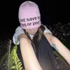 Frauen Y2K Rosa Kappe Herbst Gestickte Gestrickte Hut Weibliche Streetstyle Hip Hop Gestapelt Beanie Winter Außerhalb Männer Paar Kappen