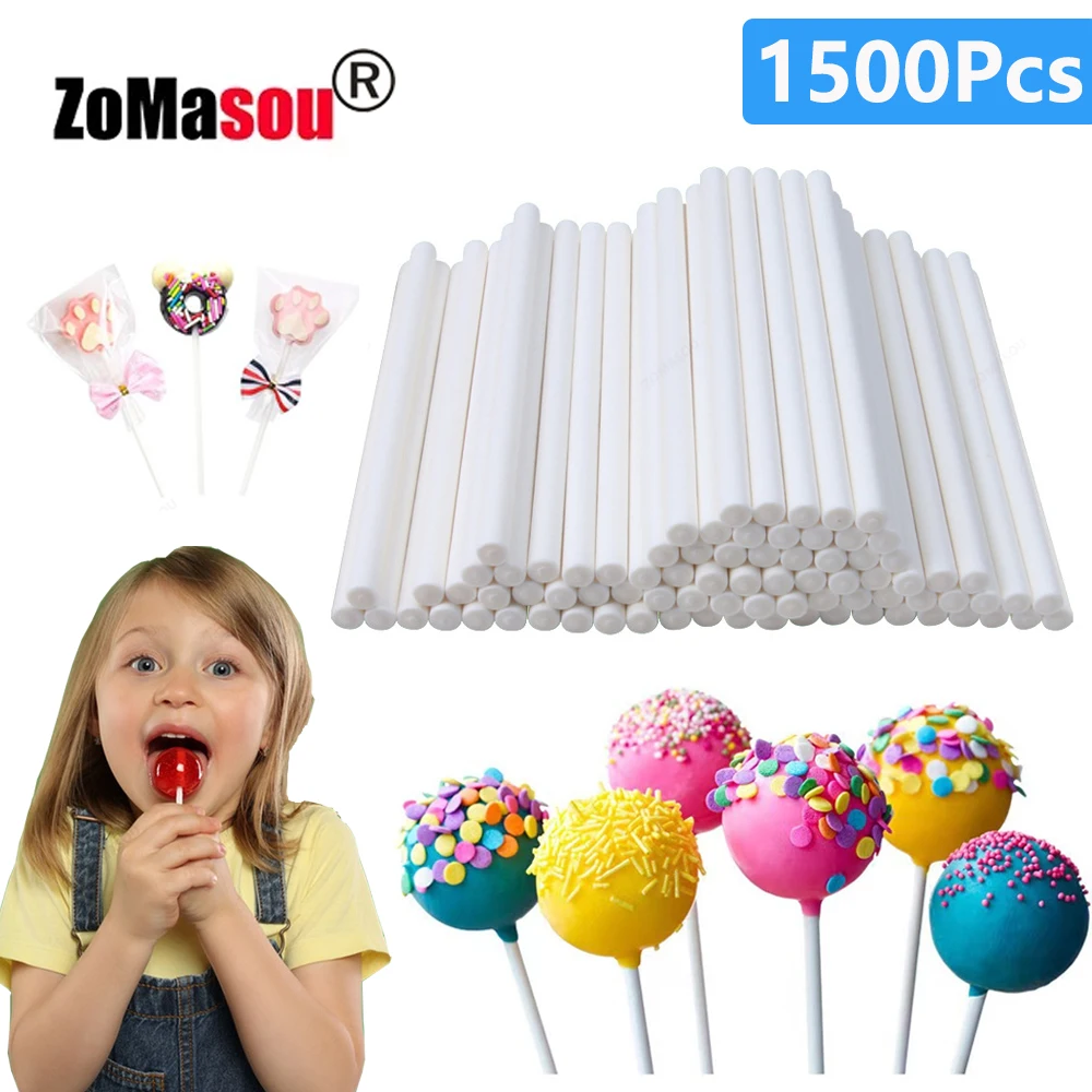 20-1500 Stücke Solide Kern Weiß Papier Lutscher Sticks Für Party Esszimmer Schokolade Zucker Süßigkeiten Lolly Pop Sucker sticks Kuchen Pop Stick Image