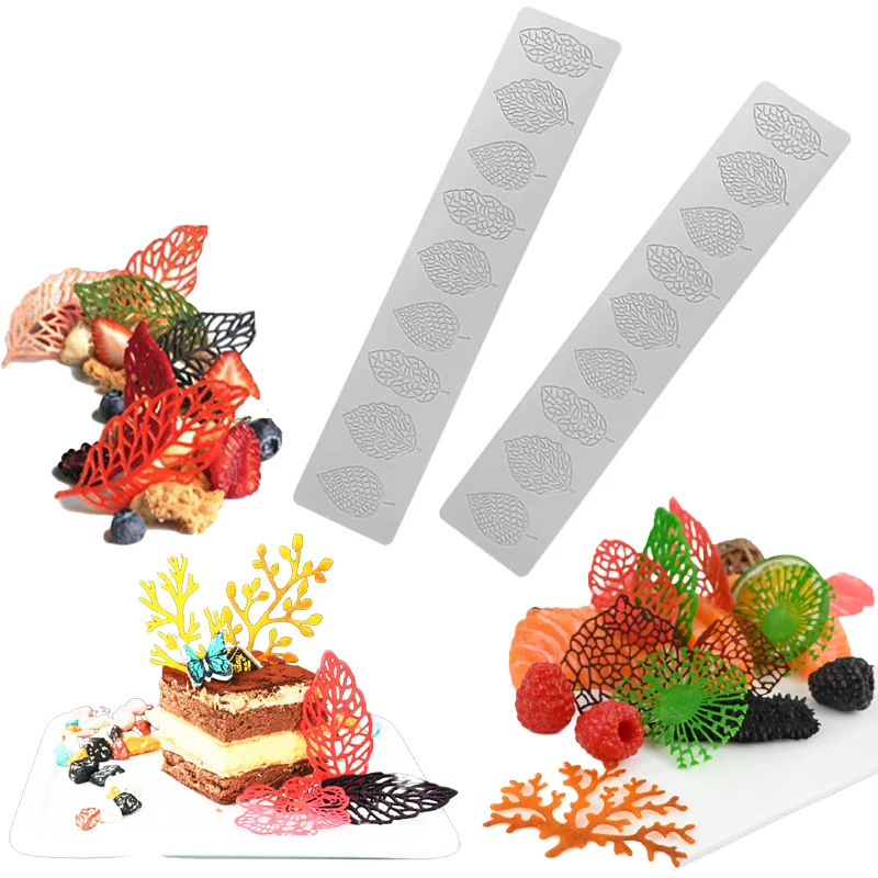 Verschiedene Blätter geometrische Silikon Kuchen Spitze Form Silikon Fondant Formen Kuchen Grenze Dekoration Spitze Form Küche Backwerk zeug